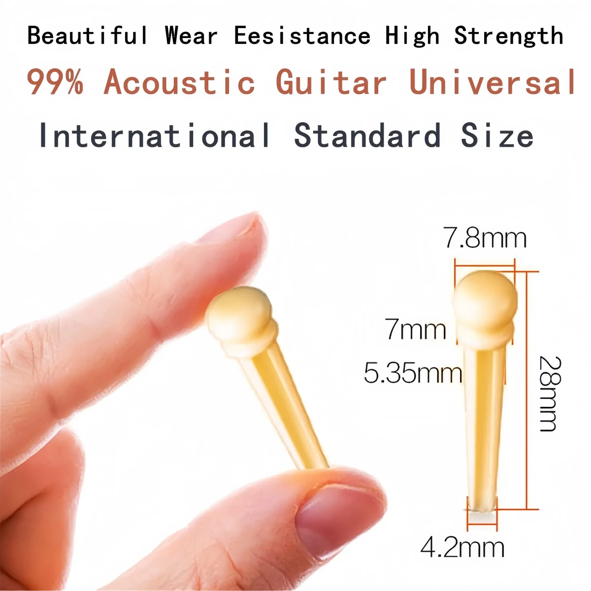 Picture 3: Miwayer Unbleached Bone String Nails 6pcs Bridge Pins for 6 & 12 String Acoustic Guitar Fixed Nails Reliable Replacement Parts
