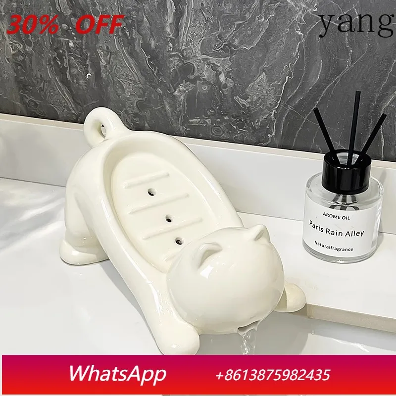 

LTT Drain Soap Box Household No Punching Plastic Soap Box Toilet Soap Shelf