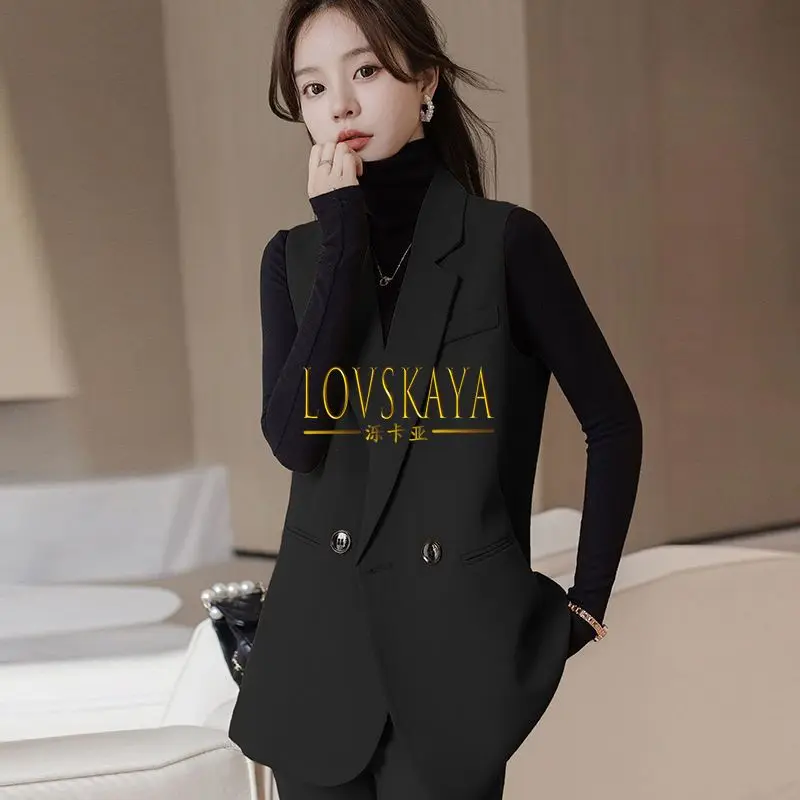 New design temperament double breasted elegant small suit Korean version royal sister style suit vest jacket for women