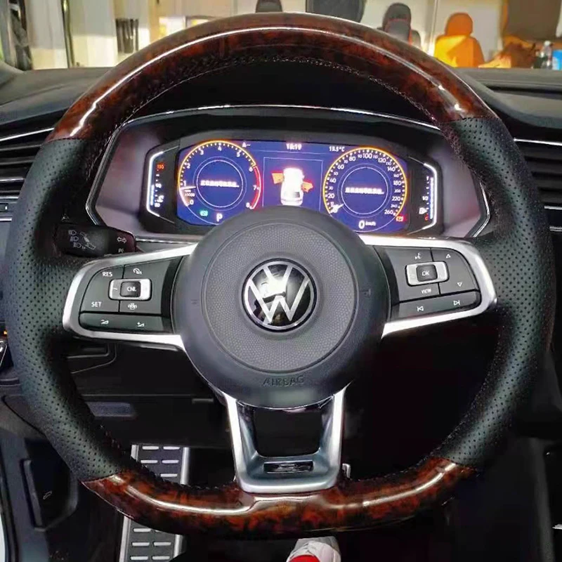 

For Volkswagen VW Golf 7 15-20 Tayron 19-22 Teramont X 19-20 Manual Sewing Car Steering Wheel Covers Accessories Genuine Leather