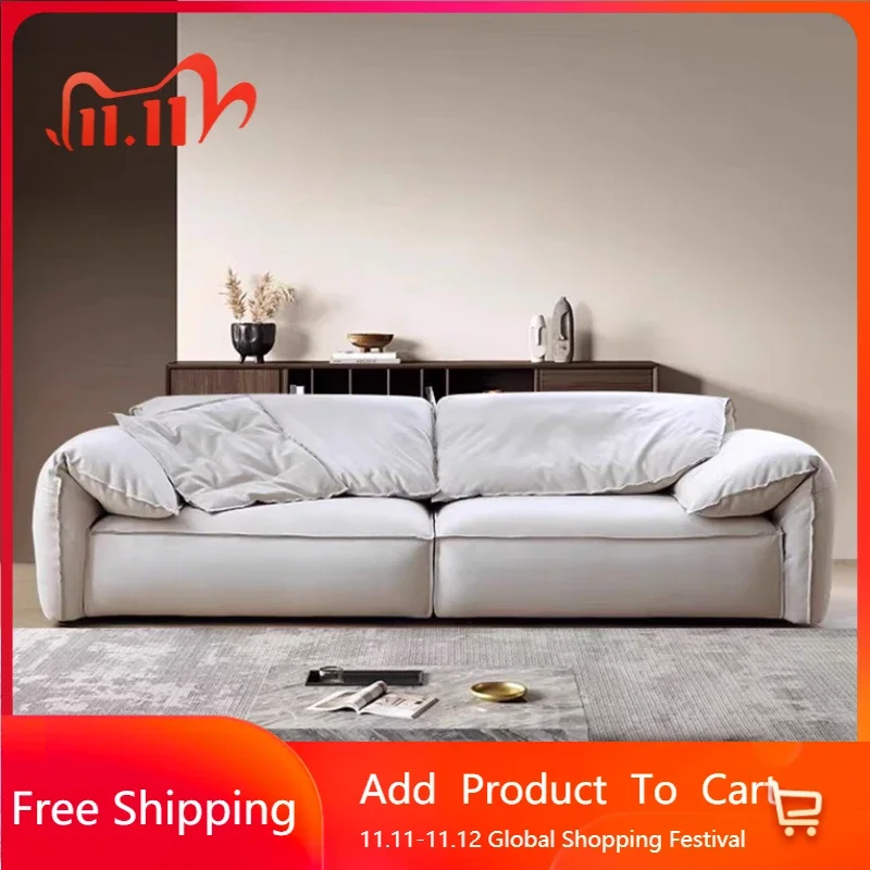 

Minimalist Living Room Sofa Luxury Italian Nordic Large Modern Lounge Couch Chaise Double Leather Women Muebles Trendy Furniture