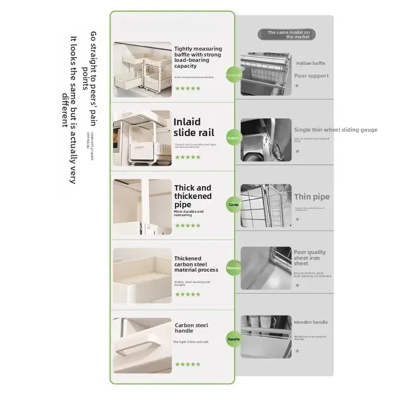 Sink rack, seasoning dishes, pull-out sink, cupboard, pull basket, layered storage rack