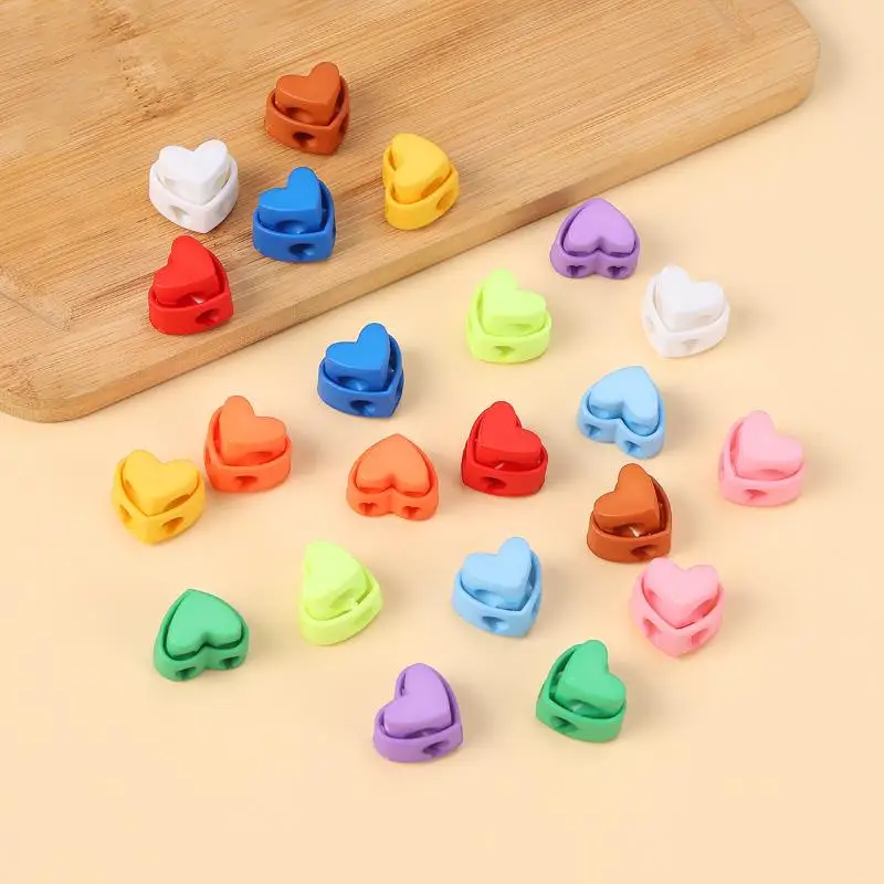 10/20 Stück Bunte Herzförmige Nadelstopper mit Doppelloch, Federklammer für Stricken, Häkeln, DIY-Basteln, Nadelhalter – Detail 3