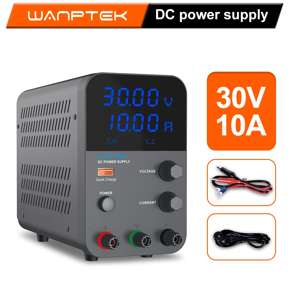 Wanptek 가변 DC 전원 공급 장치, 실험실 안정화 전원 공급 장치, 전압 조정기 스위치 소스, 110V, 220V, 30V, 10A, 60V, 5A, 120V, 3A