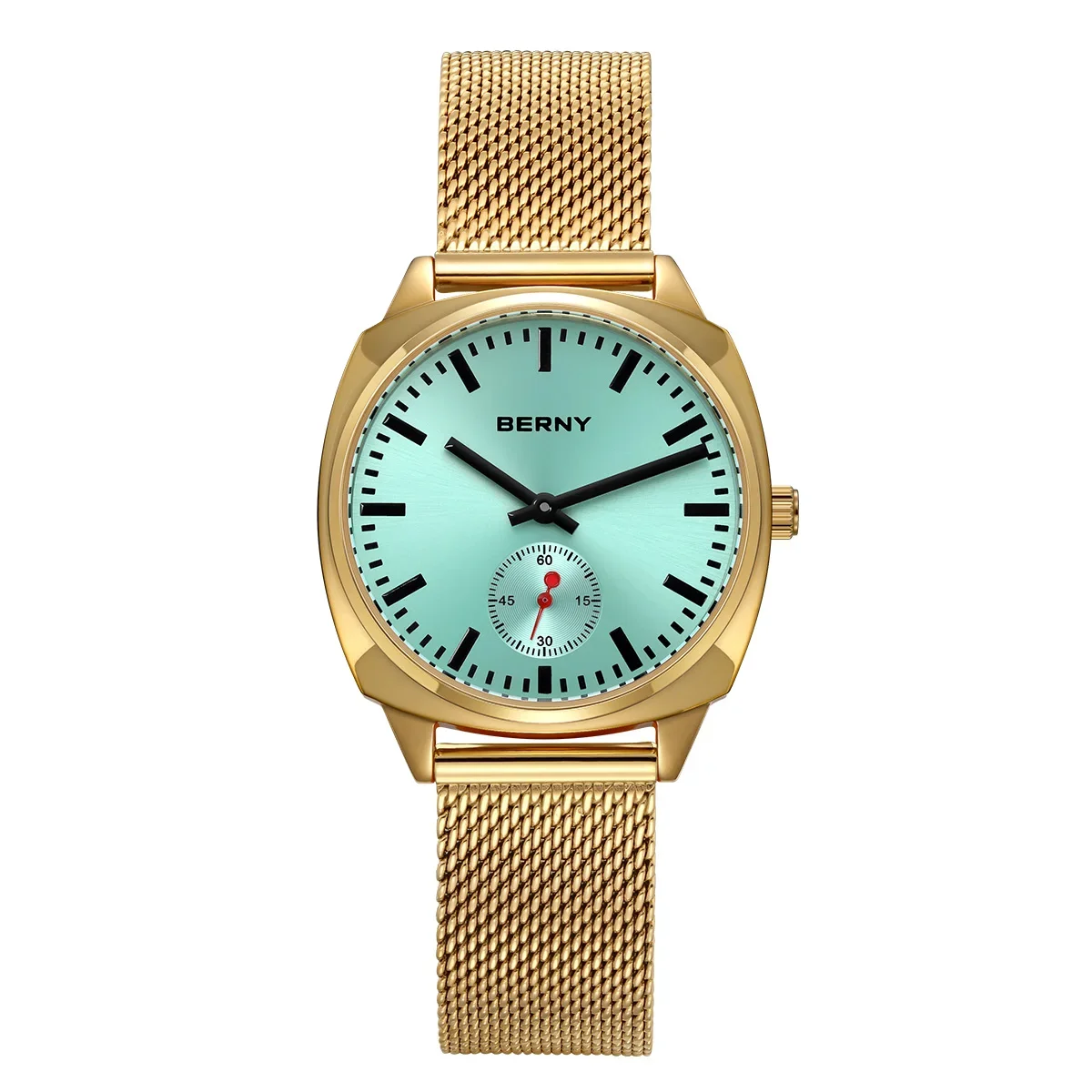 BERNY Railway Watch for Women Quartz Ladies Watch Simple Versatile Simple Dial Wristwatch Waterproof Leisure Watch for Women