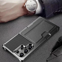 Card Holder Business Leather Case for Samsung Galaxy S25 Ultra S24 S22 S23 S21 FE S20 Plus A16 A55 5G A35 A15 A54 A14 A34 A53