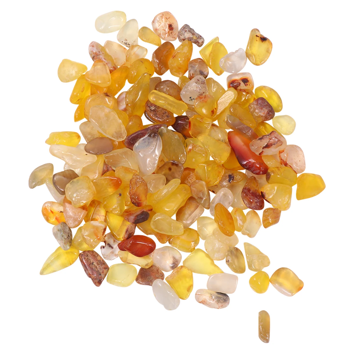 

200G Yellow Polished Gravel Stones Irregular Decorative Natural For Aquarium Fish Tank Flower Pot Pond Terrarium Walkway
