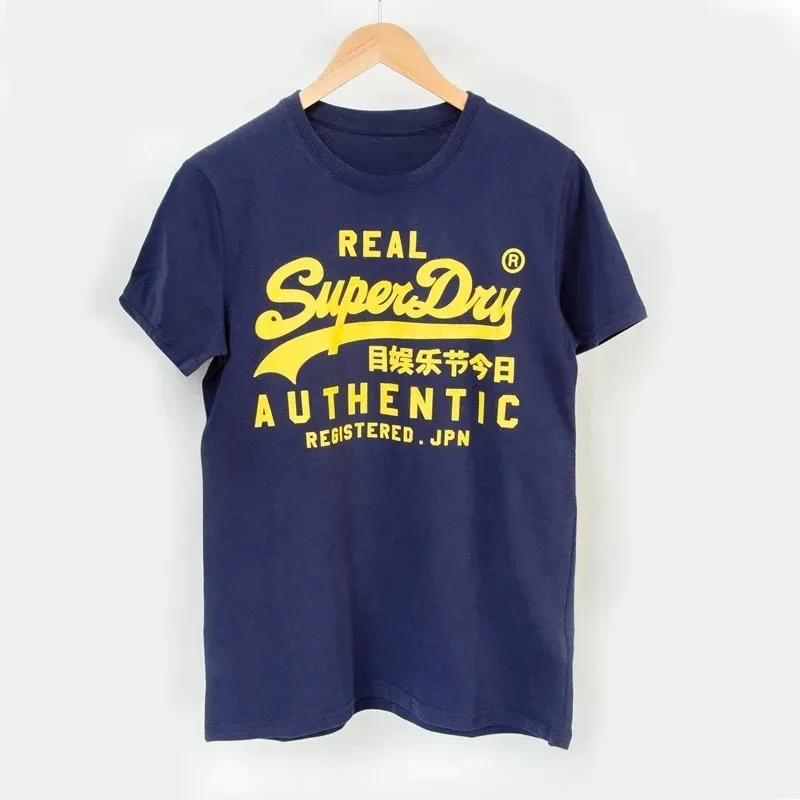 UK Superdry Extremely Dry Men Summer Fashion Brand Printed Letter Short Sleeved Tshirt Cotton Slim Fit Round Neck Tshirt Kid Tee