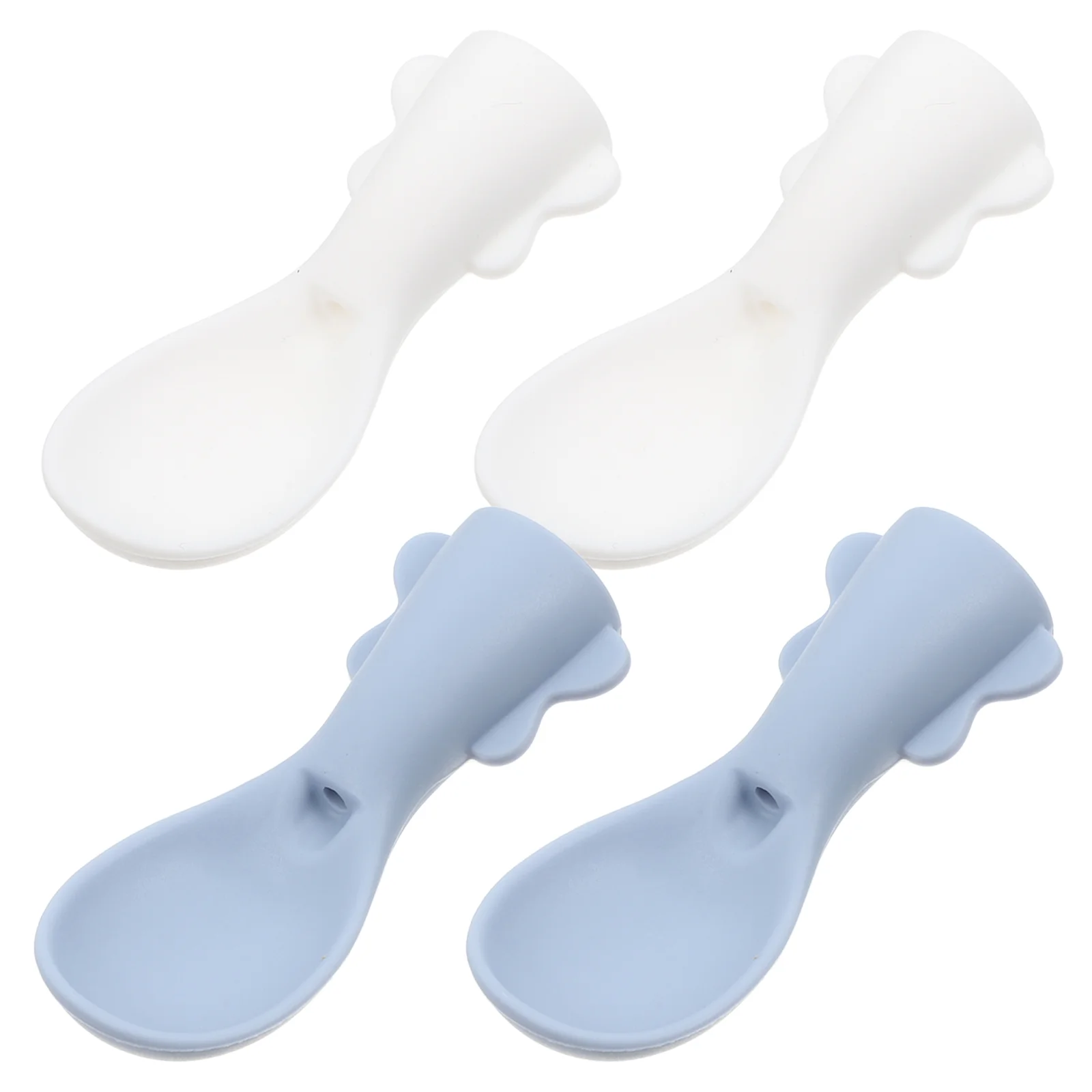 4Pcs Detachable Silicone Baby Spoons Set Attachments For Pouches Toddler Feeding Spoon Infant Newborn Dessert Sugar Spoons Baby