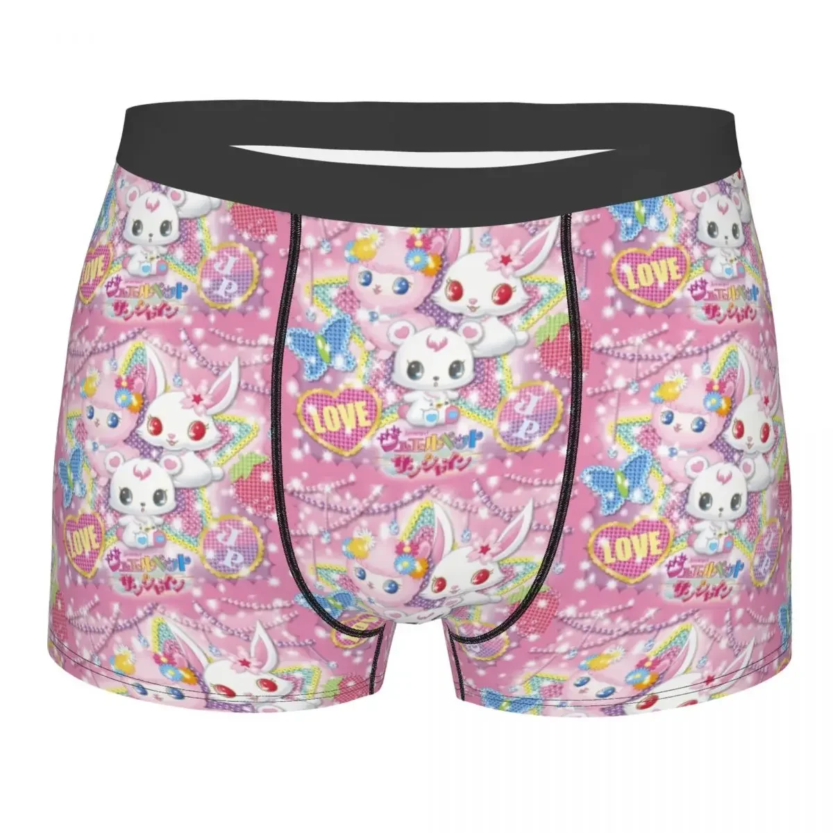 Custom Funny Cartoon Jewelpet Sanrio Japanese Anime Boxers Shorts Panties Men's Underpants Stretch Briefs Underwear