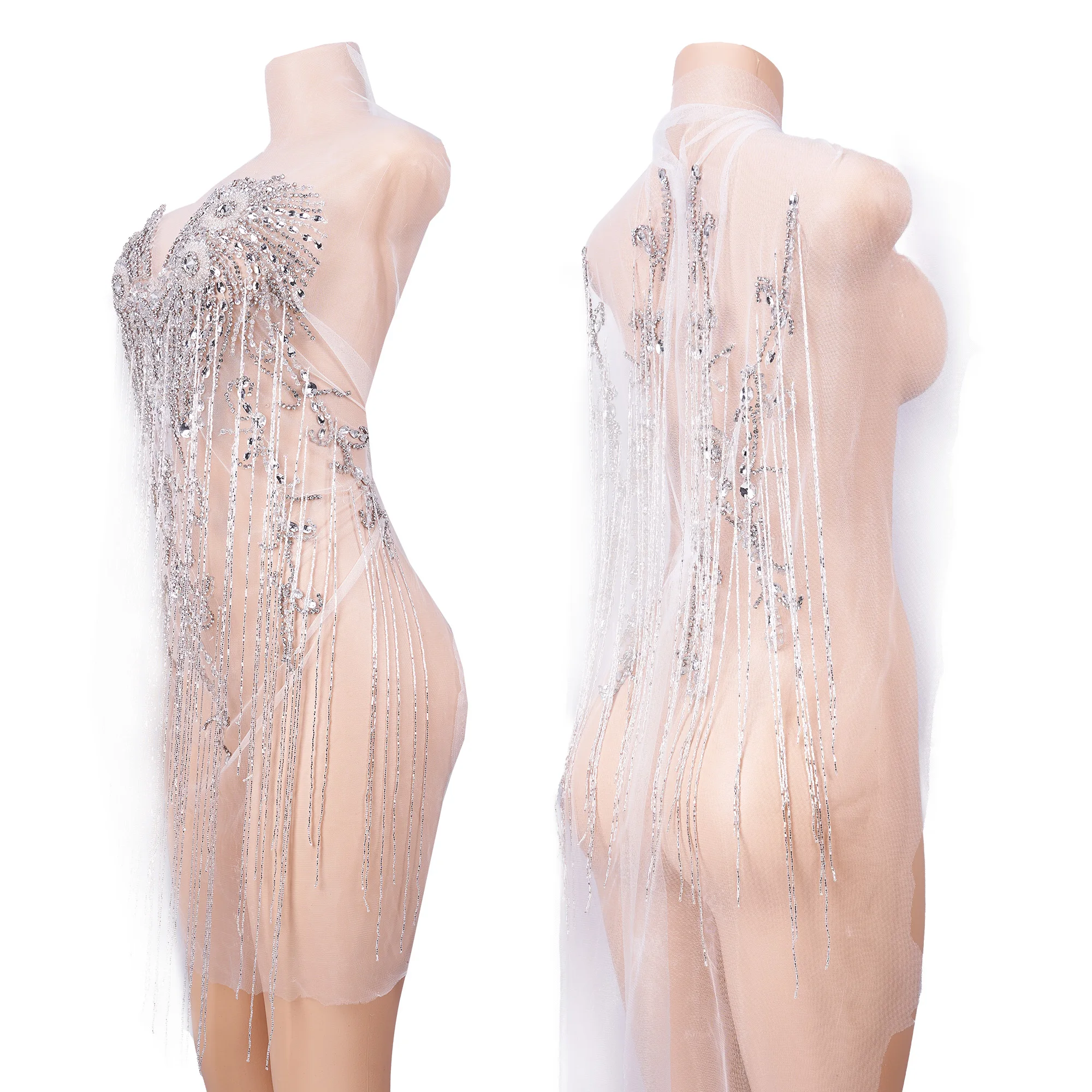 تطريز كريستالي من FZD متعدد ال - مراجعة Crystal Mesh Fabric وسعره