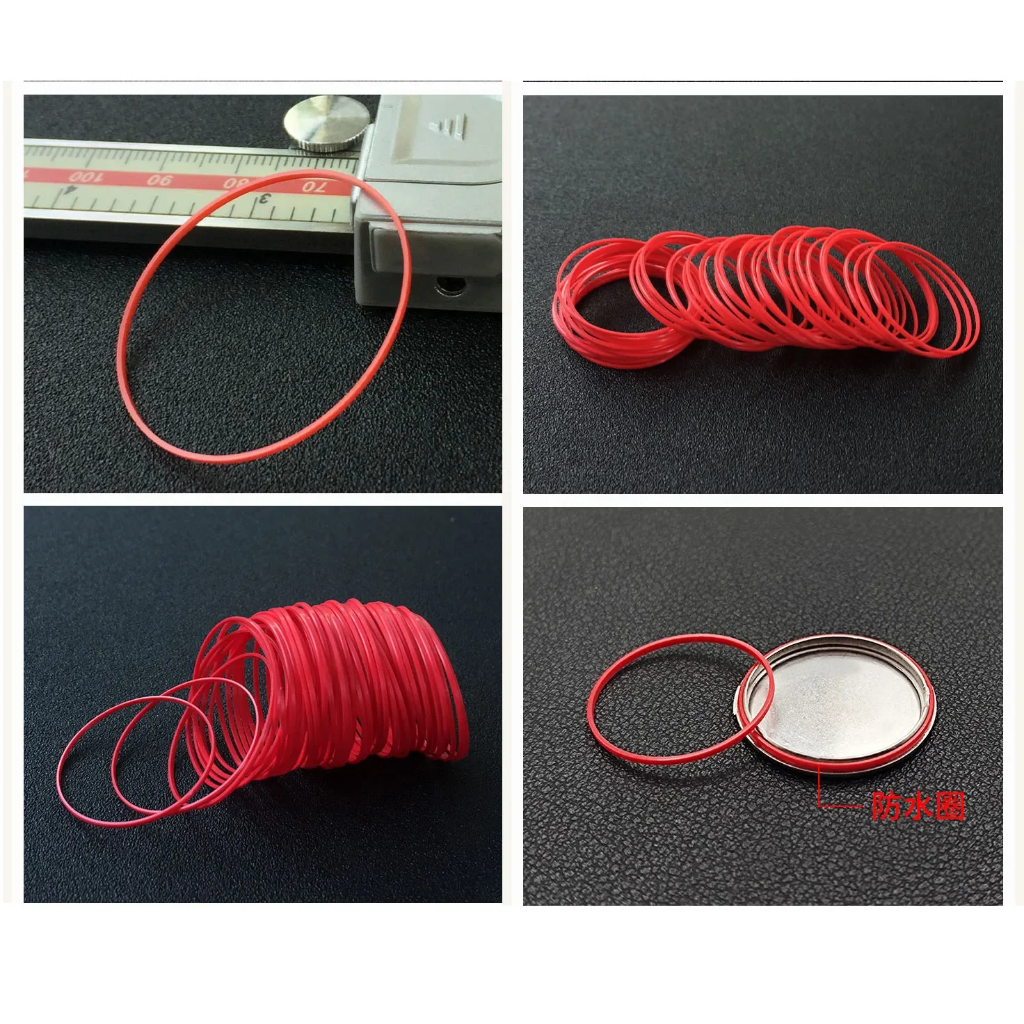 الأحمر طوقا 0.6 مللي متر 0.9 مللي متر سميكة 16-42 مللي متر 0.9 مللي متر عالية يا خاتم صالح ساعة الغطاء الخلفي حلقة لإحكام الإغلاق الساعات إصلاح أجزاء #5