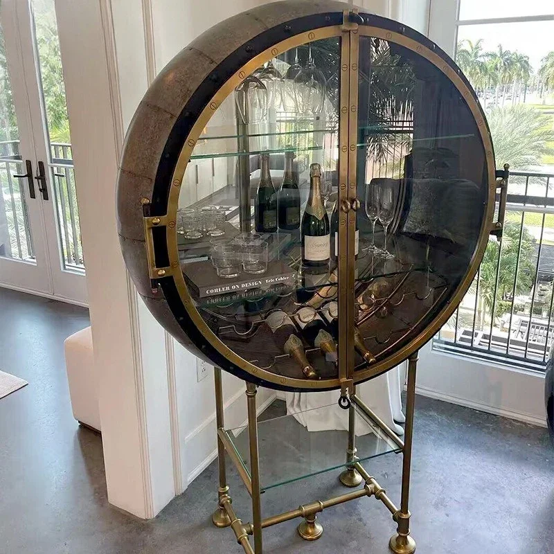 Light Luxury High-grade Stainless Ste El Porthole  Wi Ne Ca Binet, Luxury Ho Me H Ome Desi Gner High-end Floor-to-ceiling