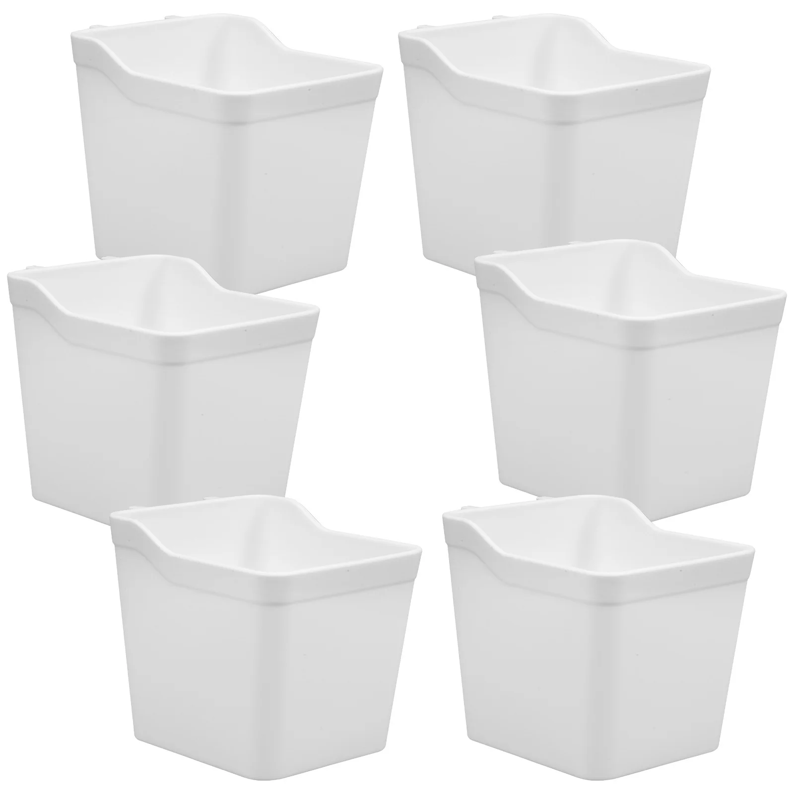 ตะกร้าเก็บของแบบติดผนัง 6 ชิ้น วัสดุ ABS สำหรับจัดเก็บเครื่องมือ แปรง กรรไกร อุปกรณ์เสริม ที่ใส่กระดาษแบบติดผนัง สีขาว