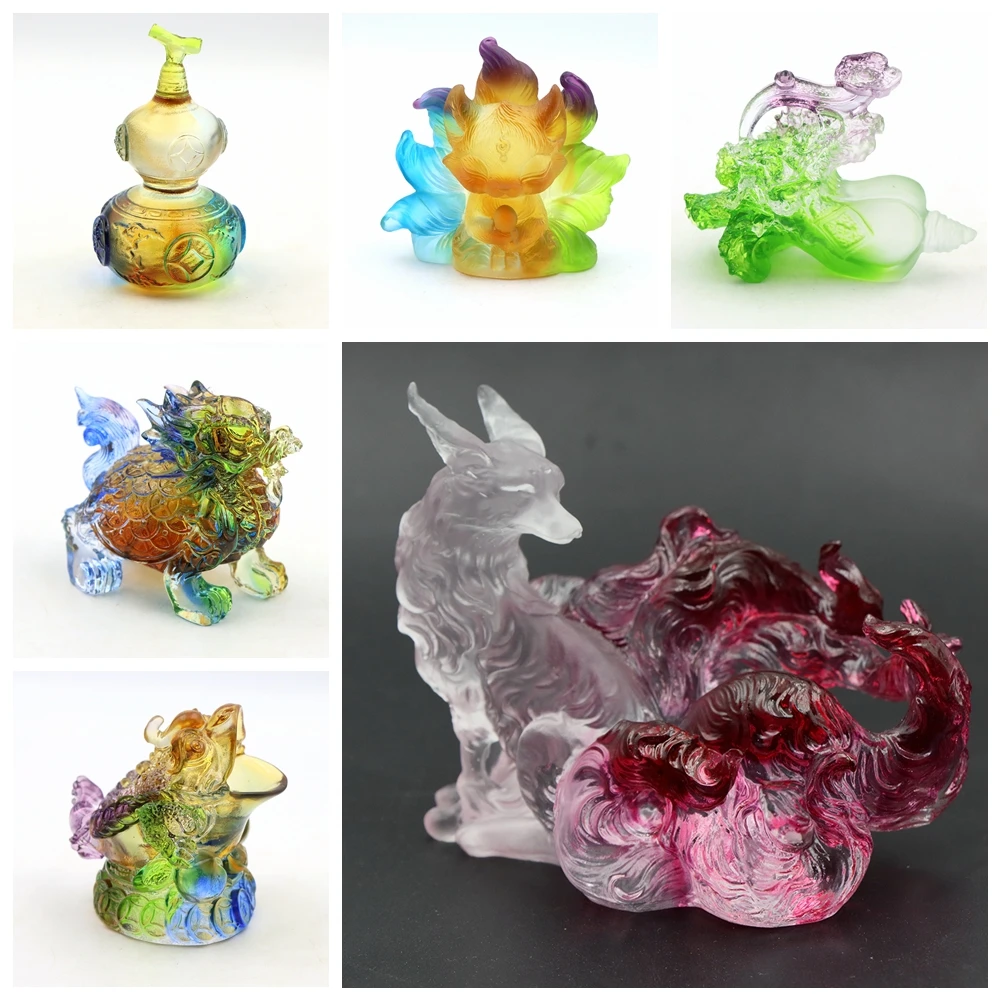 

2026 Zodiac Horse Colored Glaze Statue Crystal Figurines Horse Success Animal Sculpture Home Ornament Birthday Business Gifts