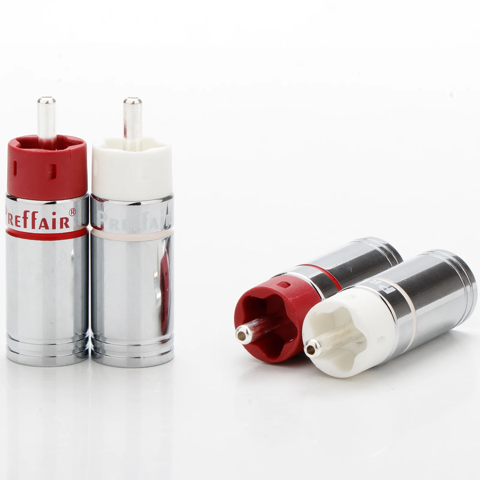 R1724 4 قطعة Hifi لتقوم بها بنفسك 9 مللي متر الفضة مطلي أو الذهب مطلي النحاس RCA التوصيل موصل ، HIFI RCA جاك