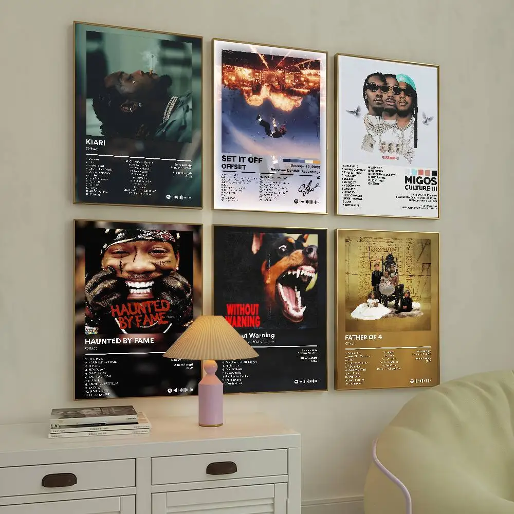 ملصق المغني أوفست كاري مناسب لغرفة المعيشة المنزلية وغرفة النوم والمكتب والبار ملصق تزيين الحائط #1