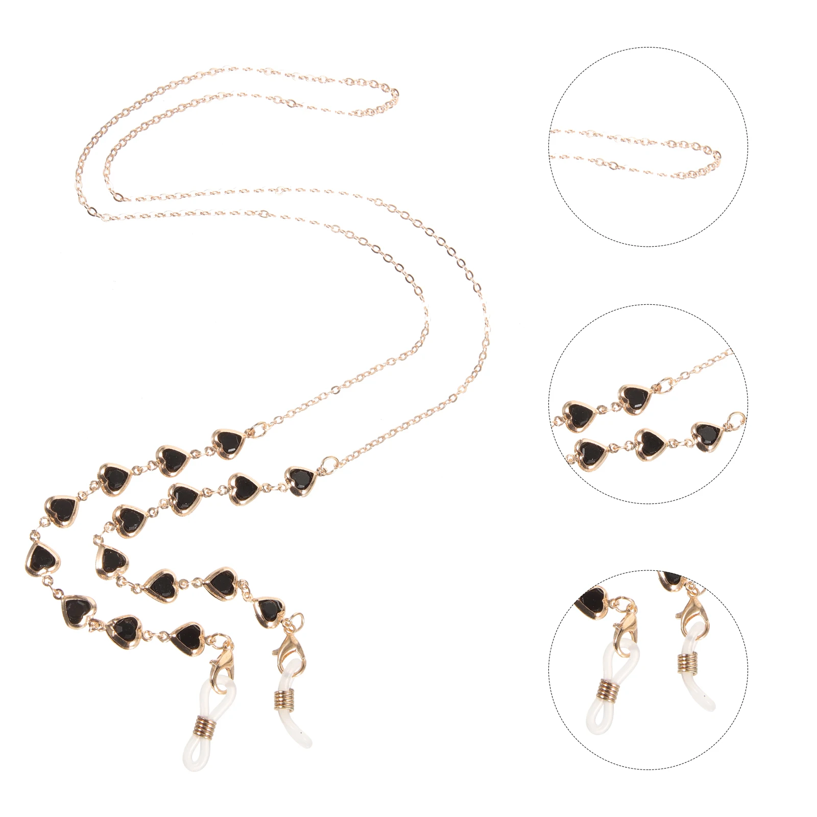 

Stylish Women'S Eyeglasses Sunglasses Chain Anti-Loss Glasses Necklace Holder Heart Design Eyewear Accessories For Travel Sports