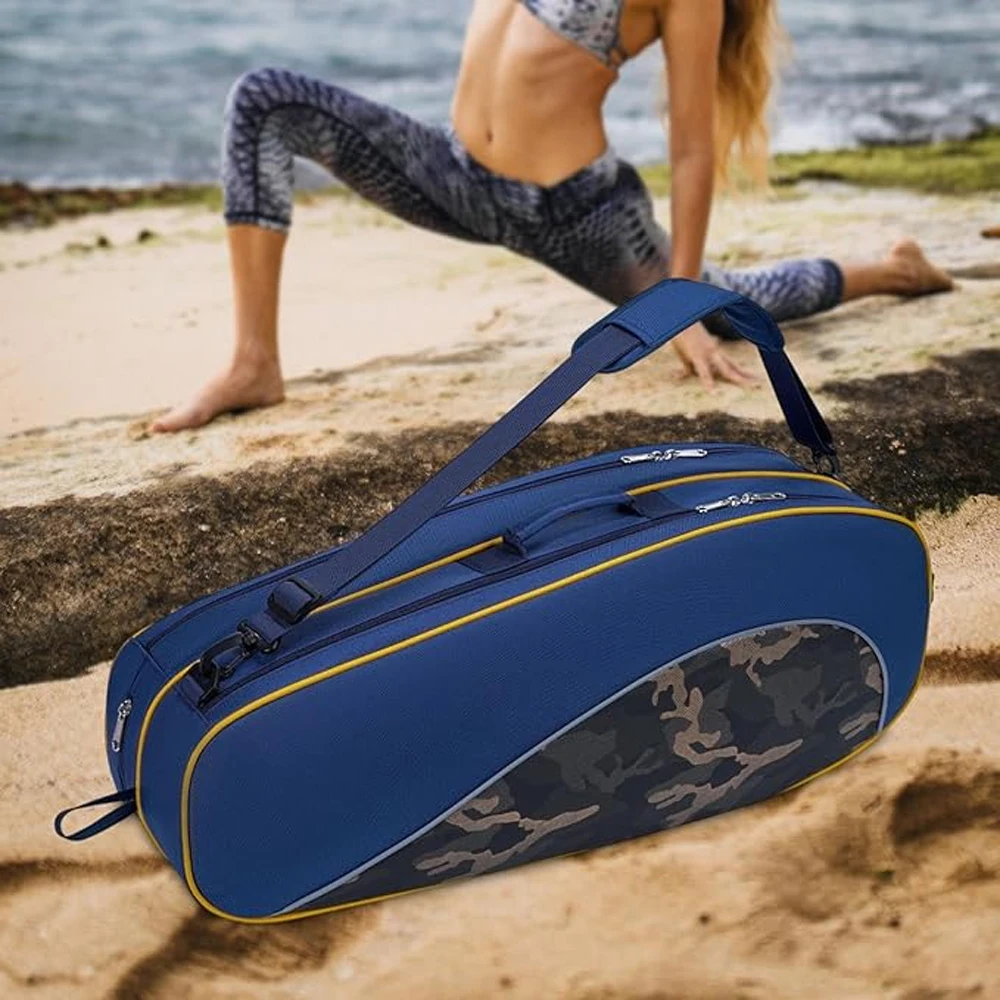 Tennis Backpack for 6 Rackets，Large Racquet Bag with Shoe Compartment &  Pocket,Convertible Sport Equipment Bag for Men Women