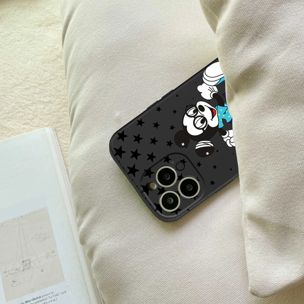 Disney Mickey Minnie Star Heart Phone Case FOR IPhone 15 14 11 12 Pro 8 7 15 Plus 13 Pro MAX XR XS MINI Black Soft Covers