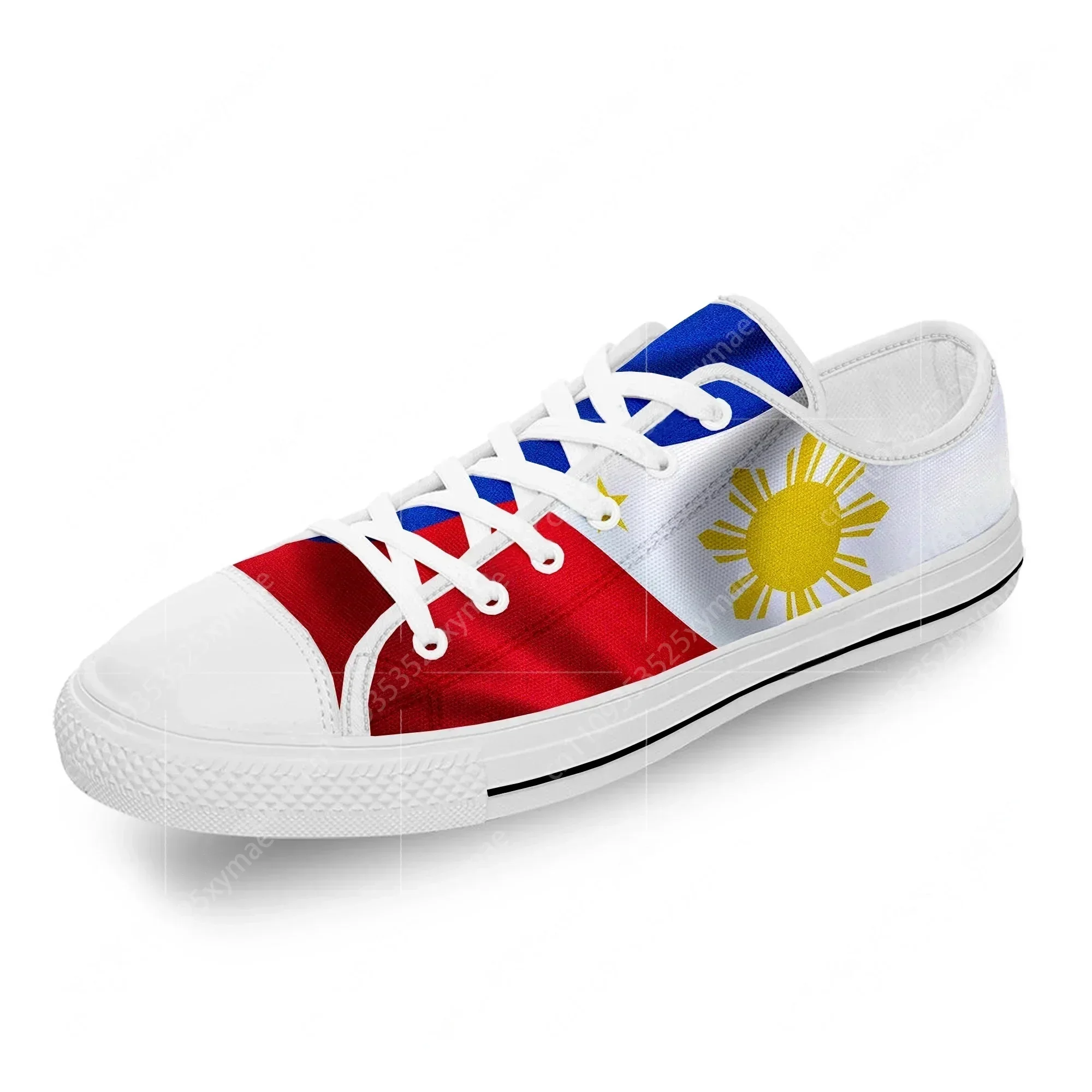 

Philippines Flag Fashion Popular White Cloth Fashion 3D Print Low Top Canvas Shoes Men Women Lightweight Breathable Sneakers