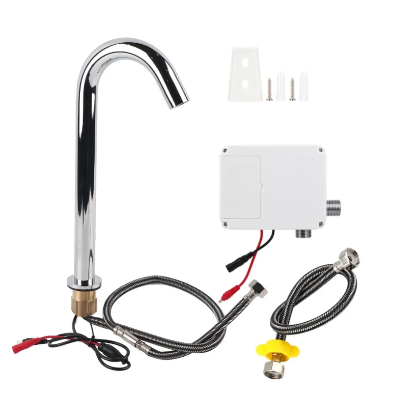 

G1/2in Thread Automatic Induction Sensor Water Faucet Infrared Single Cold Tap With Control Box(Type Haute Hauteur Pour Bassin