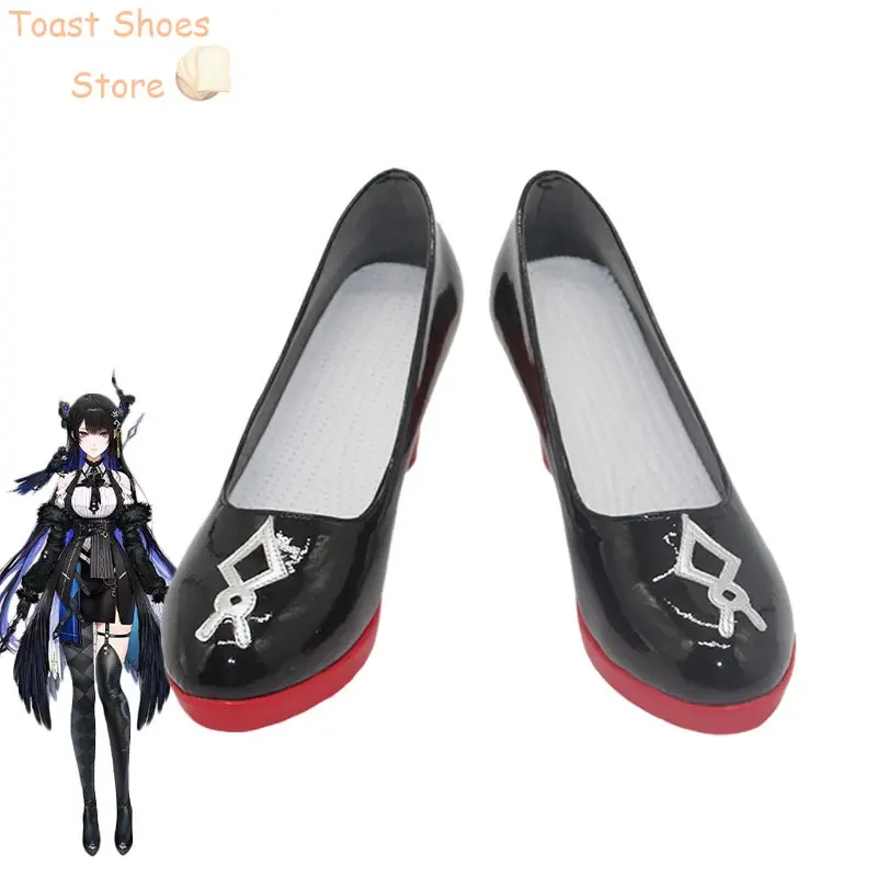 Vtuber EN Nerissa Ravencroft Cosplay Shoes PU Leather Shoes Halloween Carnival Boots Cosplay Prop Costume Prop