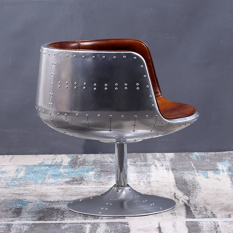 Retro wine glass chair, cafe bar chair, living room rotating chair for leisure