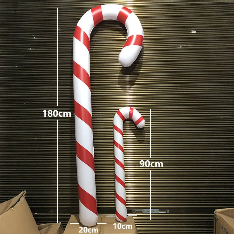 2024 Giant Christmas Decoration Inflatable Christmas Canes Lollipop Balloon for Home Xmas Tree Ornaments Home Outdoor Decor