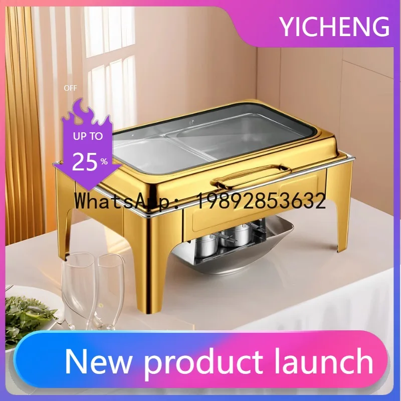 

PYJ stainless steel hydraulic cover visual large glass buffet furnace breakfast insulation furnace hotel buffet furnace