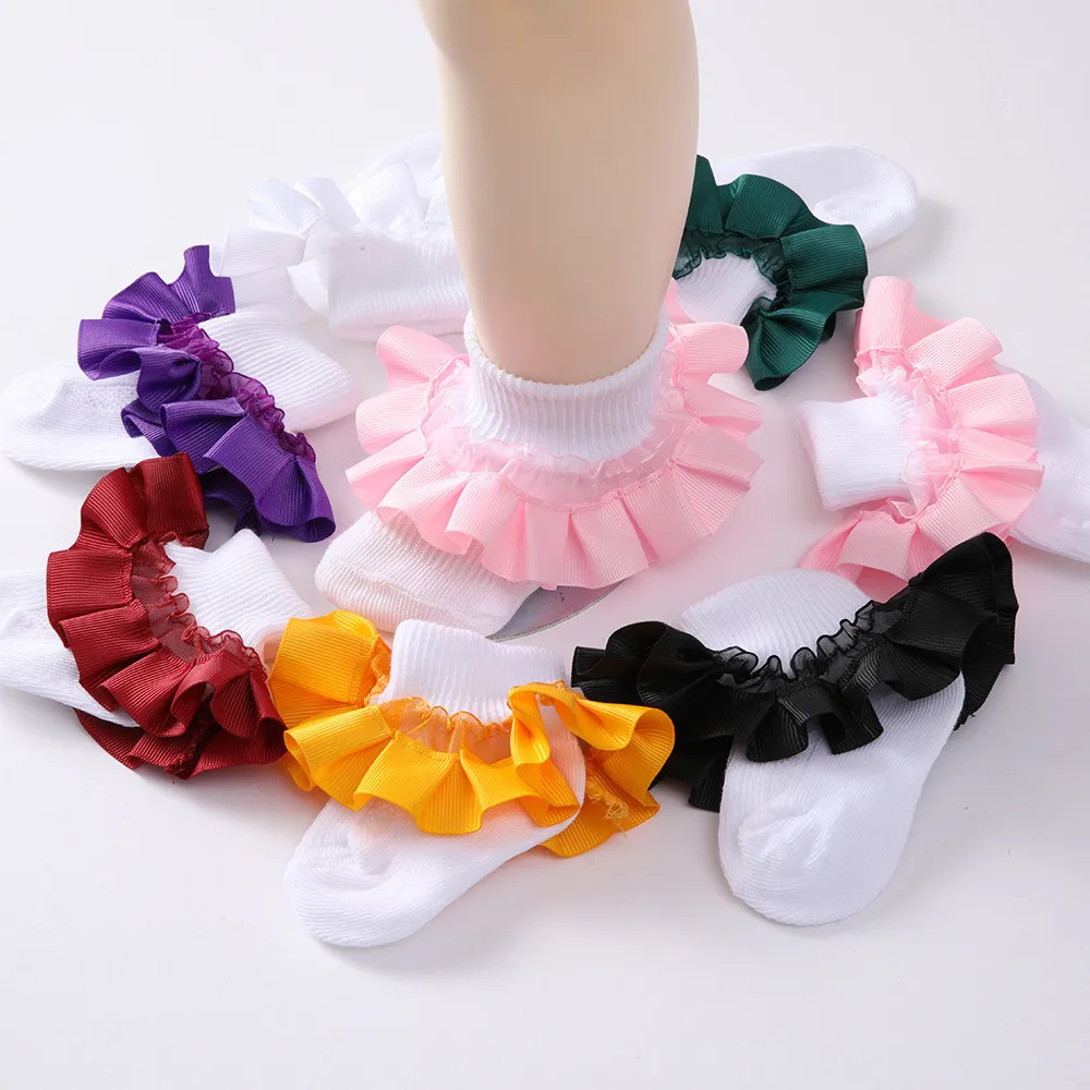 

new baby children's non-slip autumn winter cotton socks solid color baby foot socks