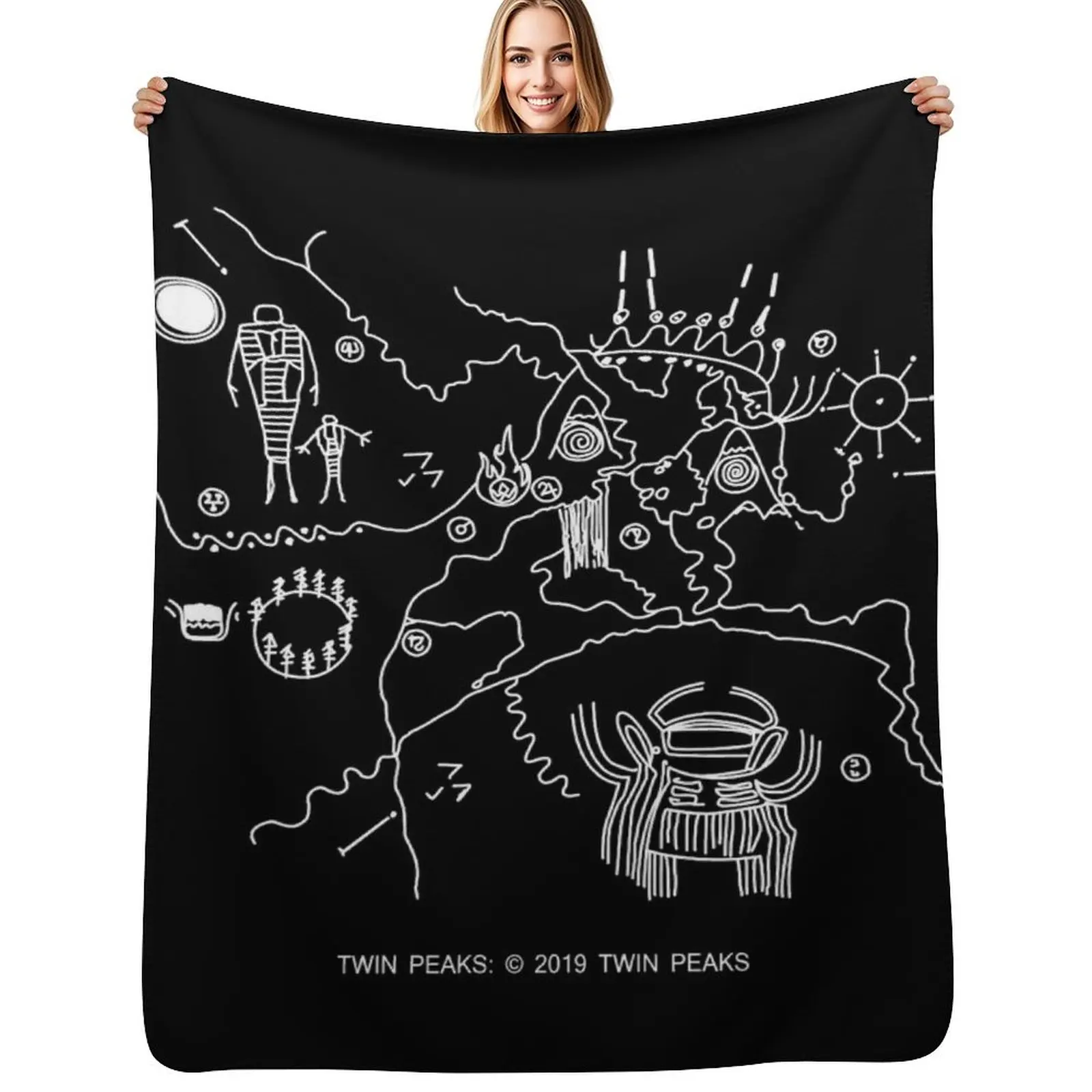 

Twin Peaks -Cave Map Throw Blanket Soft Home Decor Blanket for Couch Bedroom