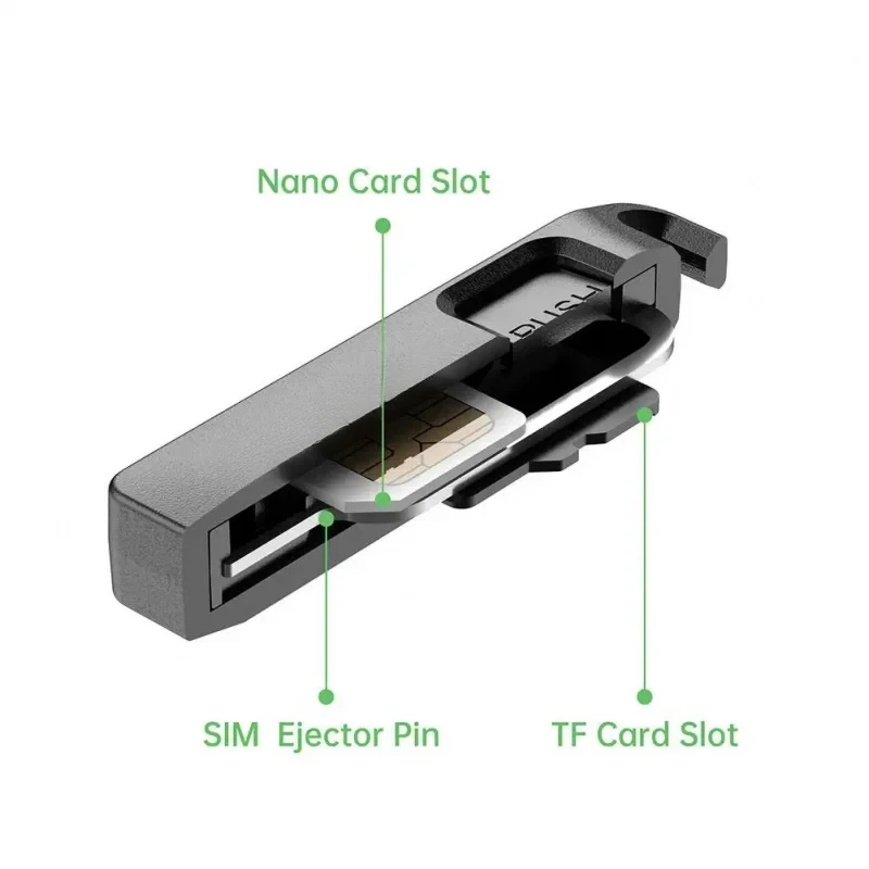 Multi‑function SIM TF Card Storage Holder Anti‑Lost Case with SIM Ejector Pin & Lanyard, 1pcs - view 4