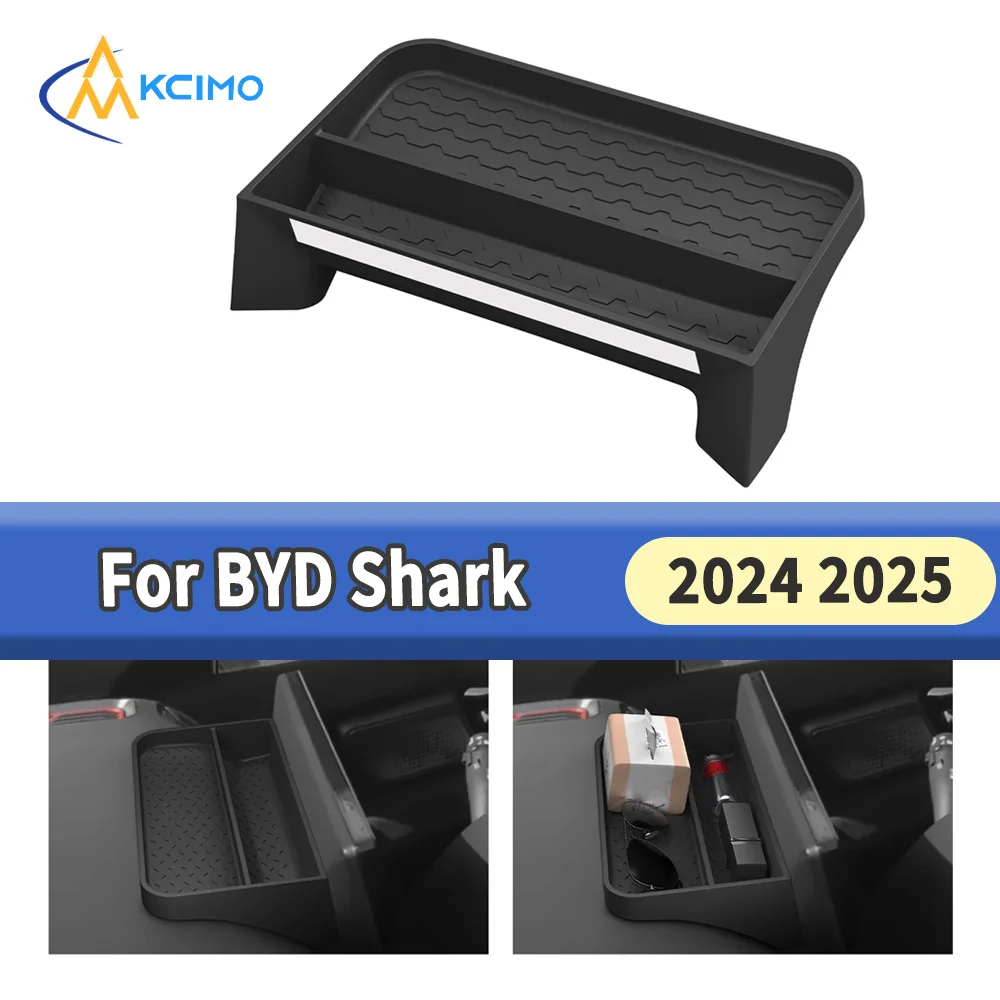 

LHD for BYD Shark 2024 2025 Car Dashboard Storage Tray Display Screen Rear Storage Box Tray Organizer Accessories Black