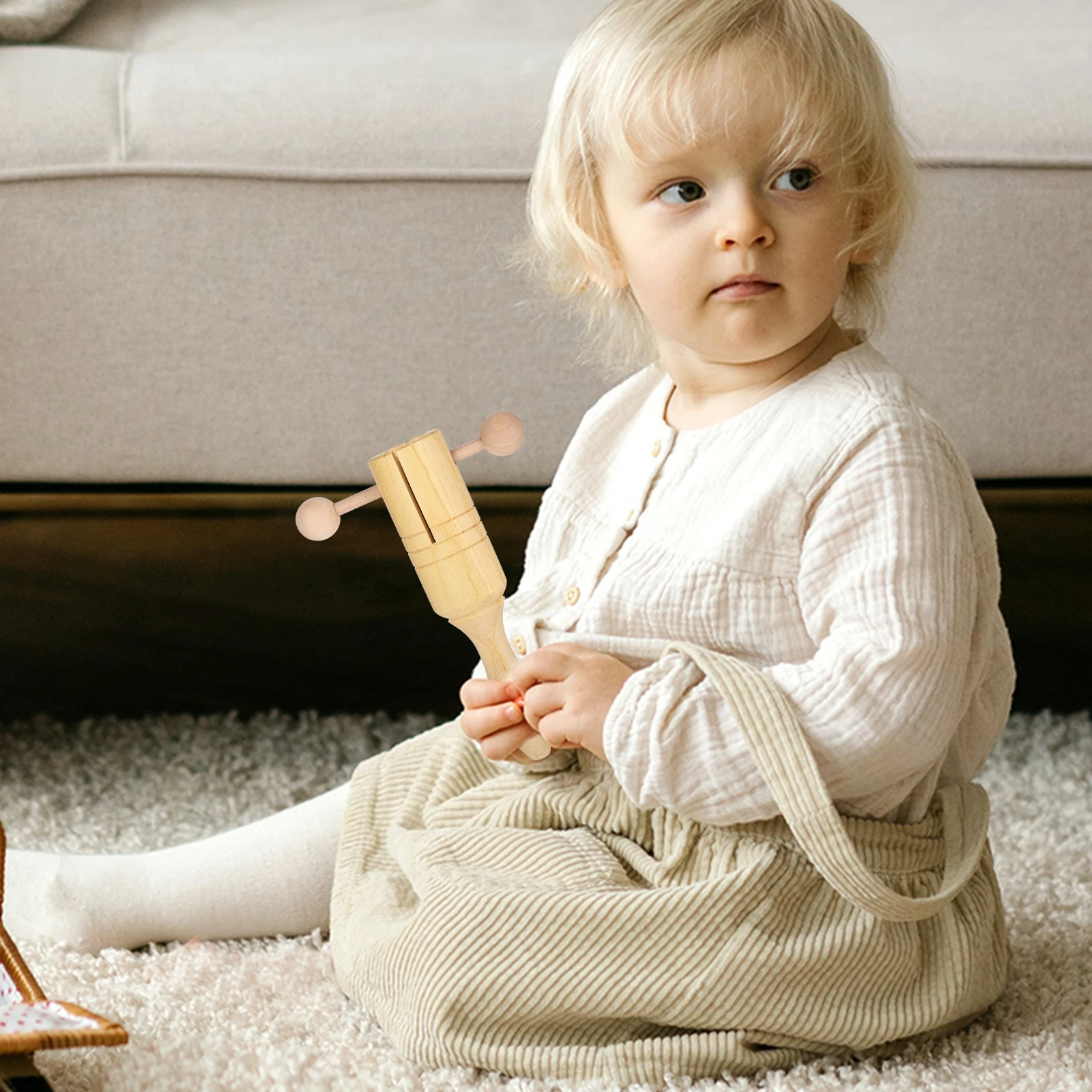 

2 Pcs Handheld Self-resonant Teaching Aids Toddler Instruments Beech Childrens Musical