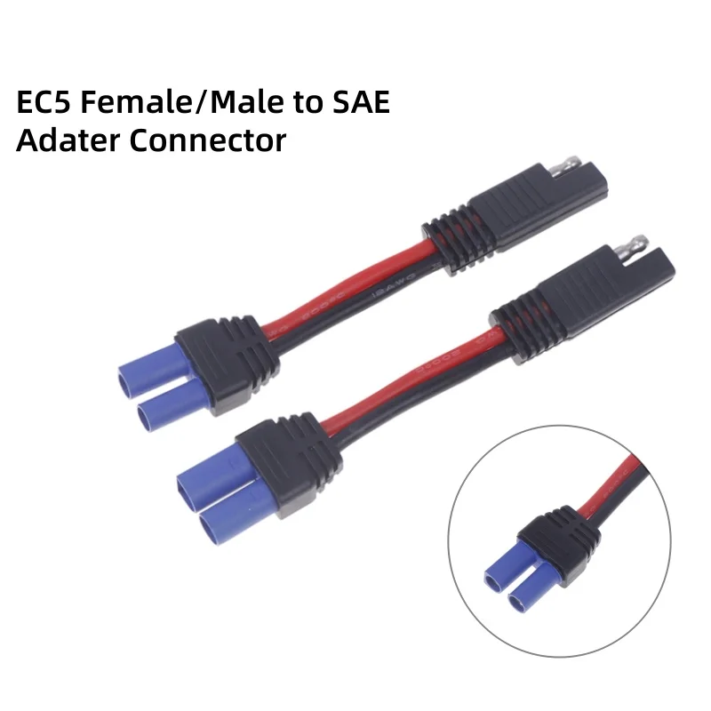 1Pcs DIY 12 AWG SAE To EC5 Male Plug Connector To SAE Power Automotive Adapter Cable Wire SAE To EC5 Female Plug Connector
