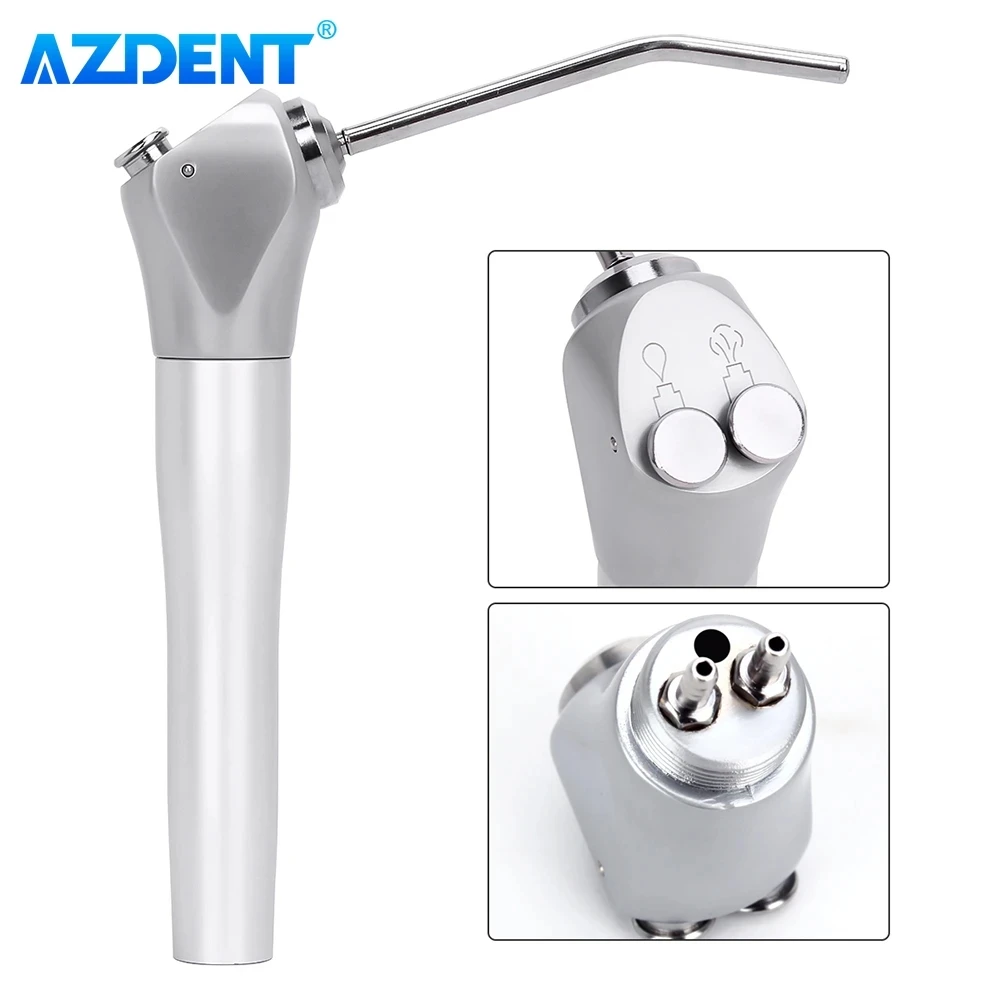 AZDENT Dental 3 Way Syringe Air Water Spray 2 Nozzles Tips Triple 3 Way Syringe Handpiece Dentistry Tools Kit