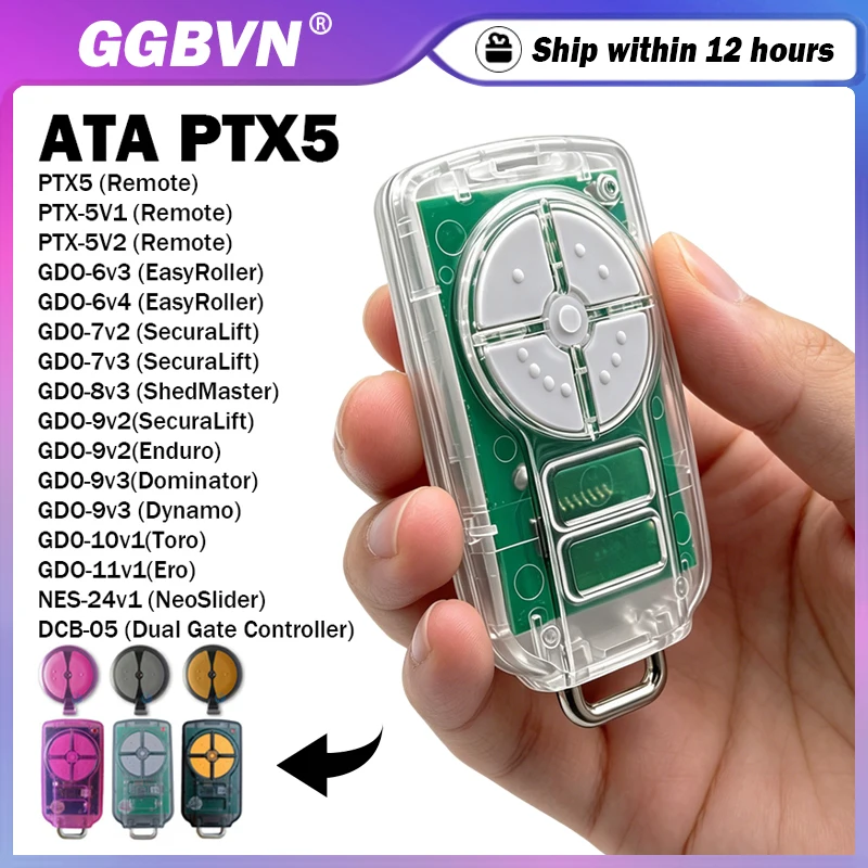 

For ATA PTX5 V2 PTX5V2 PTX-5V1 TrioCode 433.92MHz Garage Door Remote Control GDO 6V3 6V4 7V2 7V3 8V3 9V2 9V3 10V1 11V1 Opener