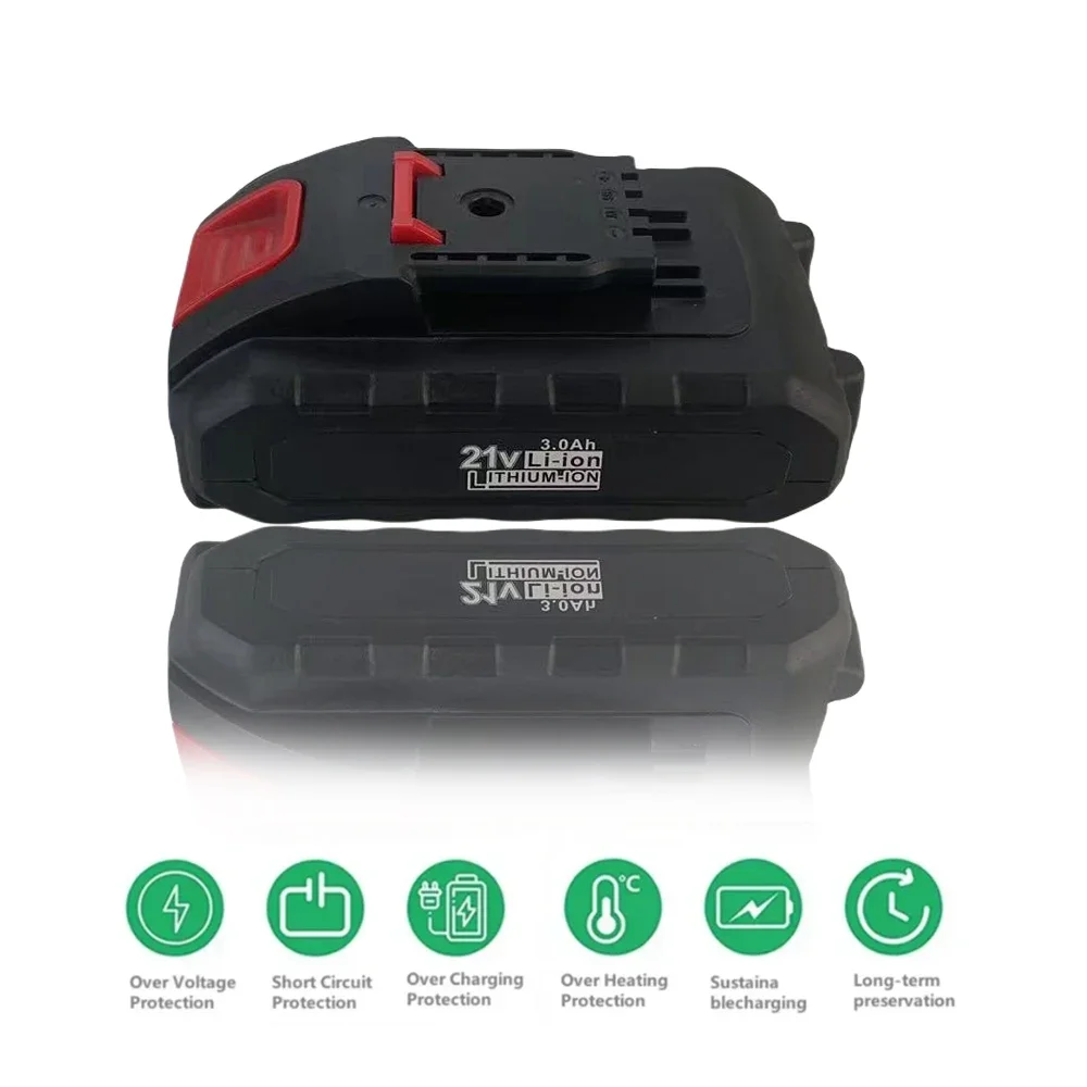 コードレス充電式バッテリー,21V, 3000mAh, 3.0Ah,ワークス用,交換用インパクトドリル,電動工具