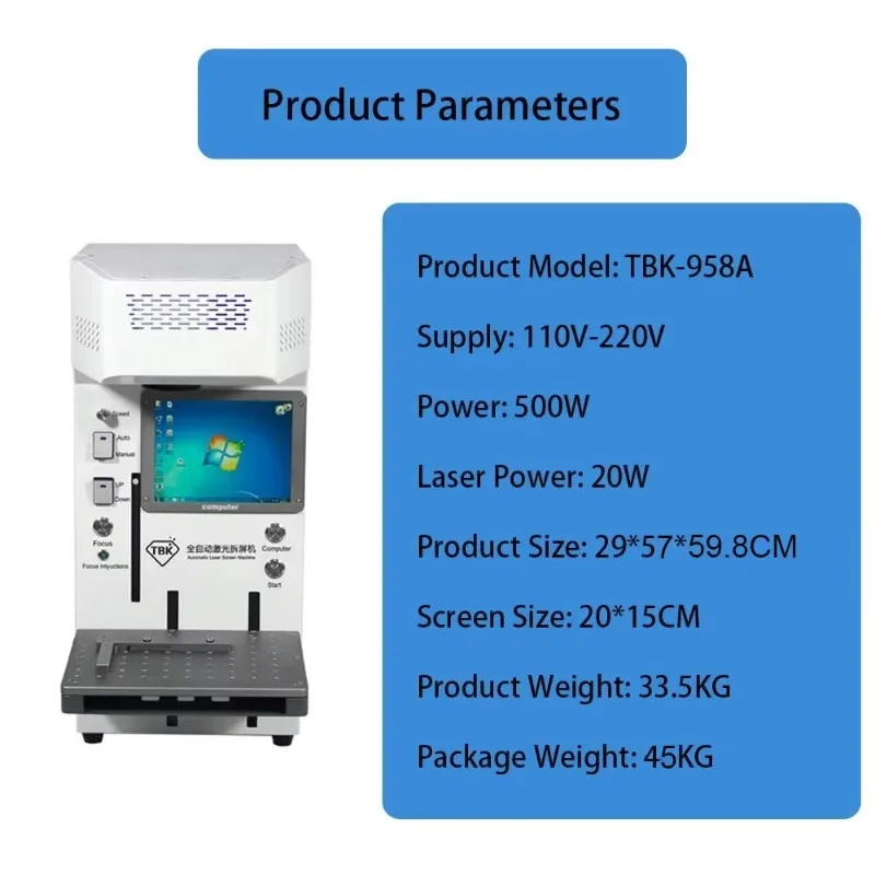 Brand New New Top Quality TBK 958A Auto Focus LCD Separate Marking Engraving Las er Machine
