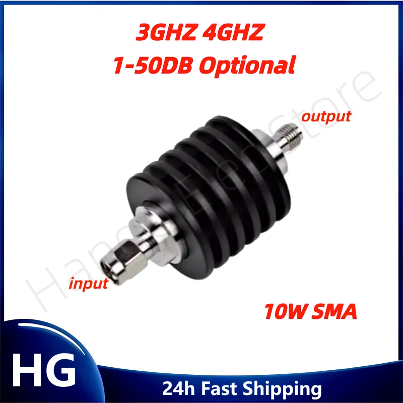 10W SMA DC-3G/4GHZ 1/2/3/5/6/10/15/20/30db/40db/50db Type Attenuator DC-4GHz