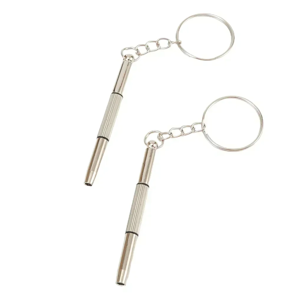 2PC Mini 3in1 Screwdriver Glasses Phone Watch Repair Tool Keyring Keychain Herramientas Parafusadeira Destornillador