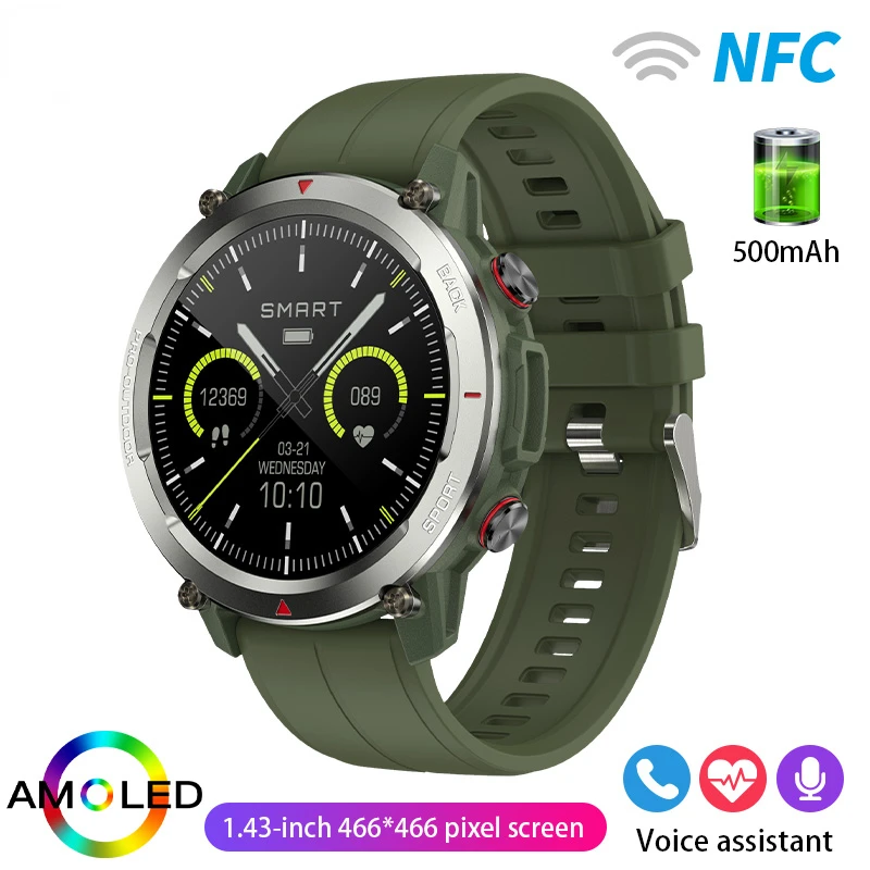 

RUMOCOVO® Smart Watch Men NFC Outdoor Sports Fitness Bracelet Bluetooth Call Clock Waterproof Smartwatch For Android IOS