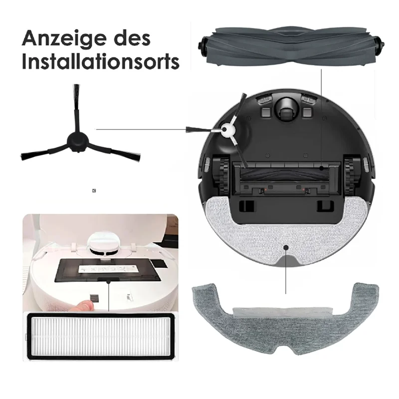 Stable-17PCS filtro de Cepillo Lateral principal bolsa de polvo paño de mopa reemplazo para Dreame D10 Plus Gen 2/RLD32GD piezas de aspiradora