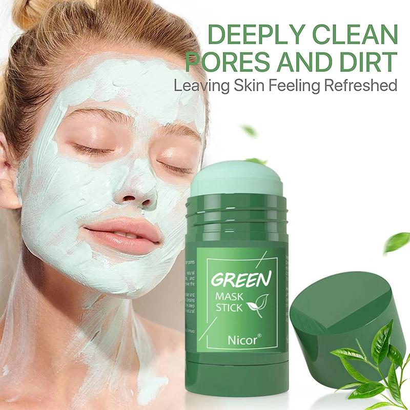Green Tea Mask Face Clean GreenTea Mask Stick Deep Moisturizing Shrink Pores Blackhead Acne Facial Film Korean Skin Care Product