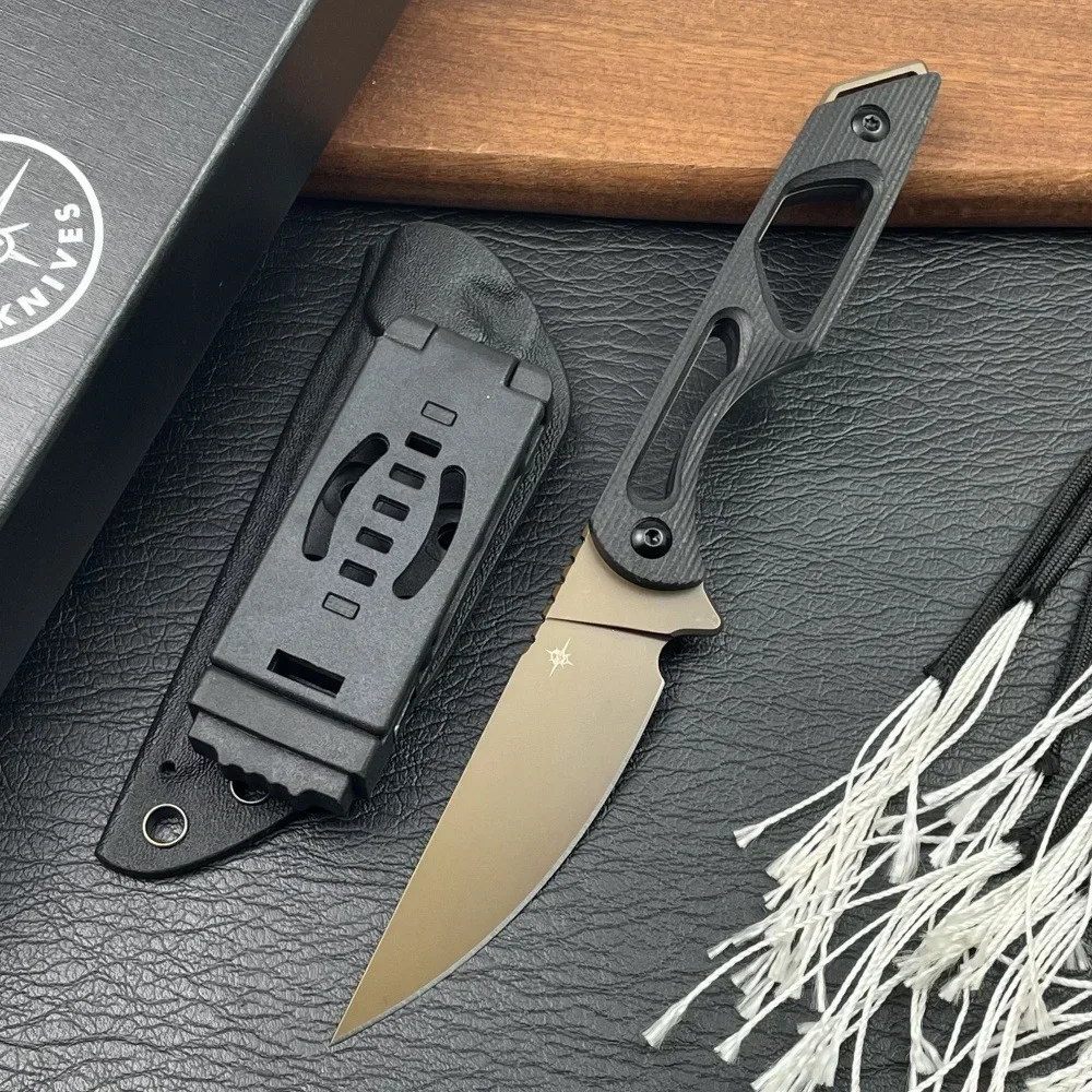 TOOR 전술 고정 블레이드 나이프 G10 핸들와 Kydex 칼집 포함 야외 사냥 절단 도구 EDC 캠핑 군용 직선 나이프