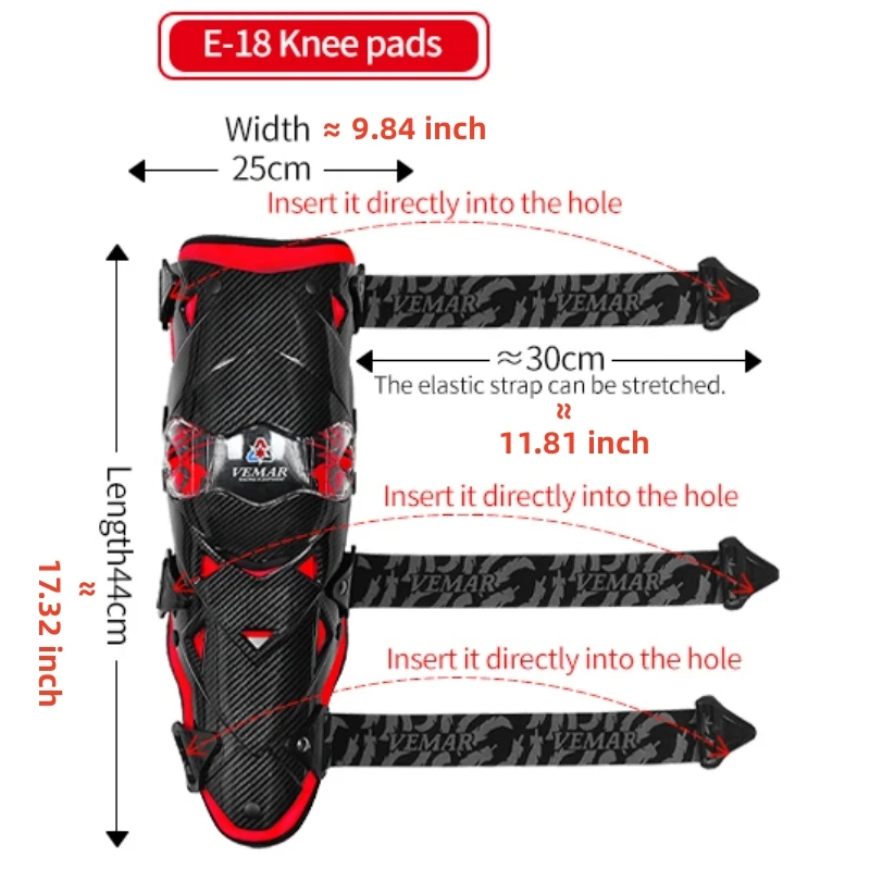 VEMAR Urban Off-Road Knee Pads Impact-Resistant Motorcycle Riding Protector for Men Women Breathable Anti-Slip Gear Knee Pads
