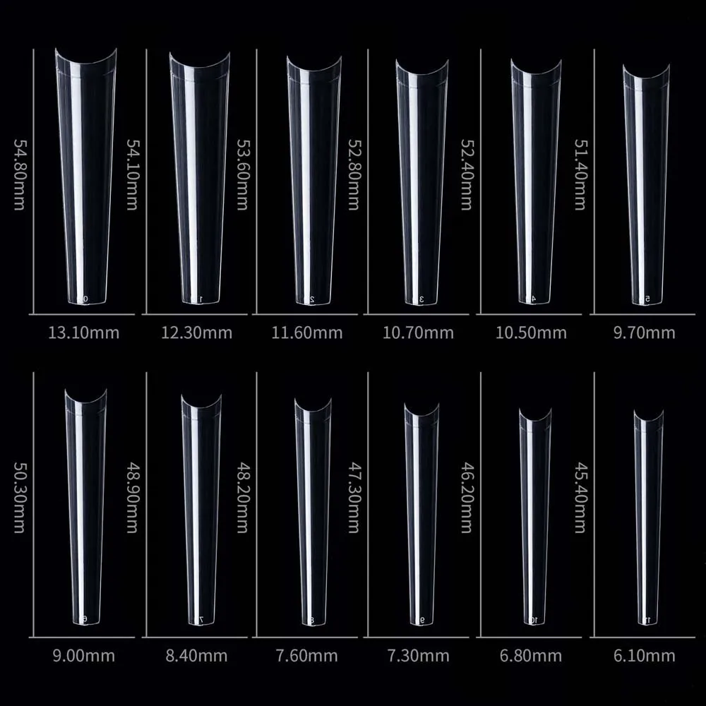 تابوت مربع مزيف ، أطراف أظافر بغطاء كامل ، أظافر طويلة جدًا ، أكريليك صناعي ، فرنسي ، واضح ، طبيعة ، من من من من من الخارج ، 3x l ،