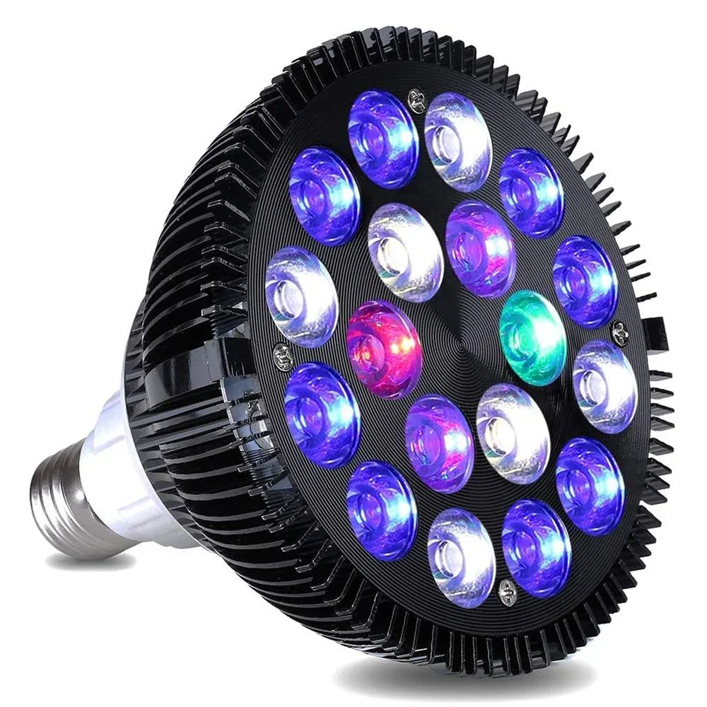 E27 LED Aquarium Lights Bulb 18/54W Full Spectrum Fish Tank Lamp PAR38 SPOT Saltwater Tank Coral Reef