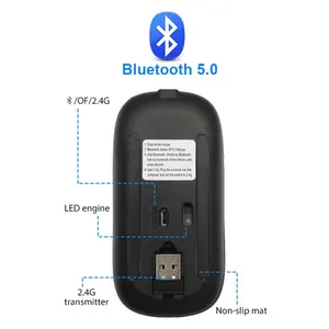 Wireless ergonomische Maus für Spiele, wiederaufladbare Maus, RGB, Bluetooth, Retroilimined LED, Laptop APT, PC, 3600DPI 8 Hauptverkaufsmaus billiger drahtloser Spieler - №3